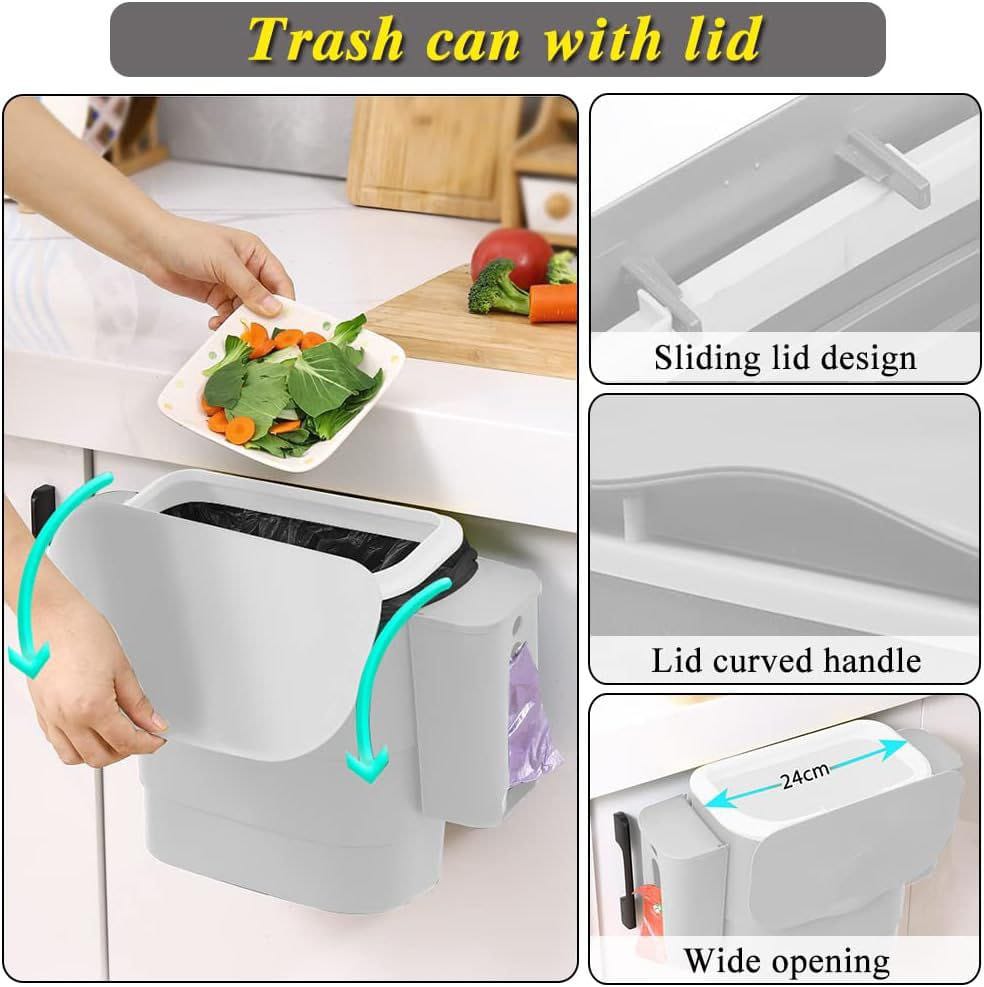 Foldable Kitchen Hanging Dustbin with 2 Trash Bags