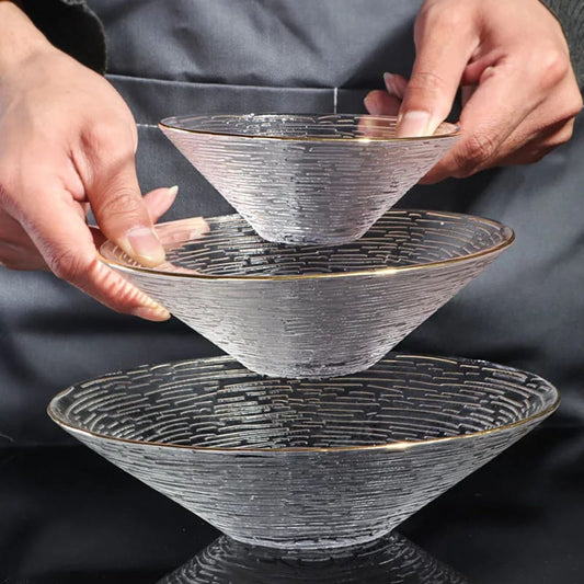 3pcs Set Transparent Glass Plates