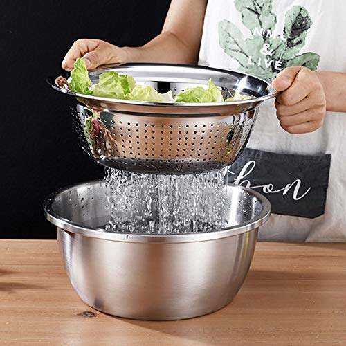4pcs Set Colander Stainless Steel Bowl with Lid