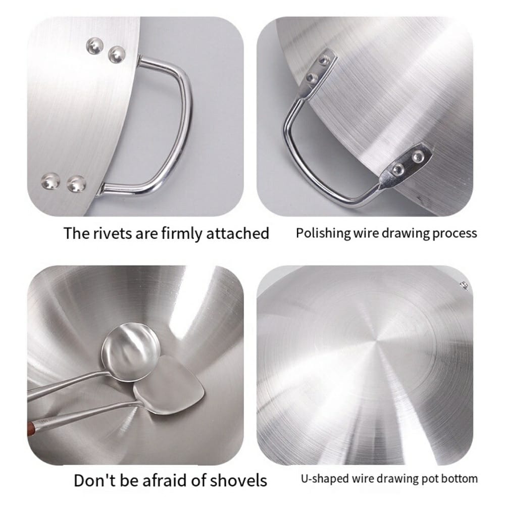 Aluminum wok frying pan