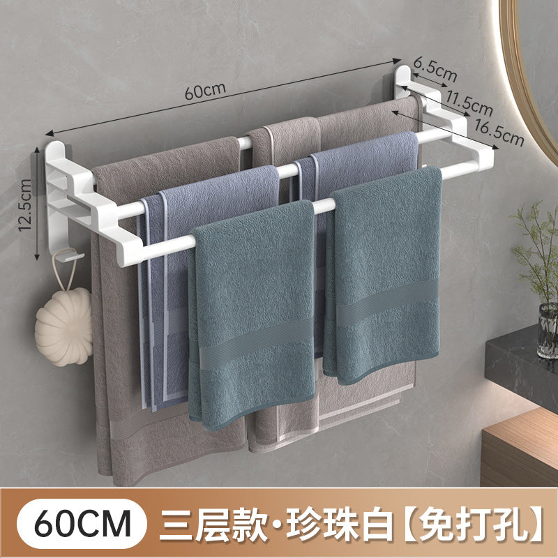 Three layer towel rack