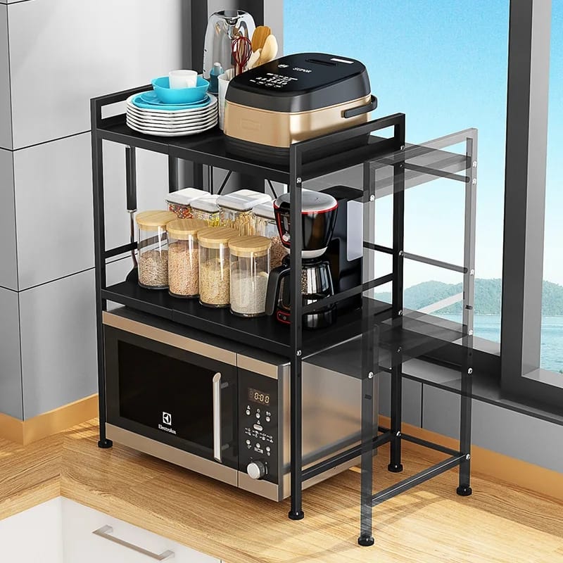 2 Tier Heavy Duty Telescopic Adjustable Microwave Stand