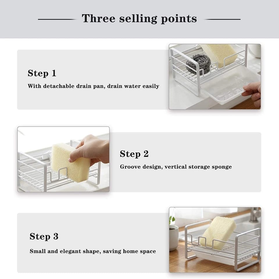 Sink Caddy with Water Draining Tray