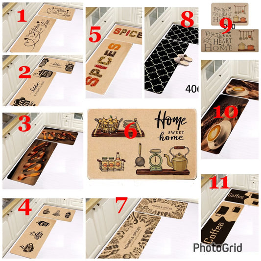 2pcs Set Non Slip Rubber Kitchen Mats