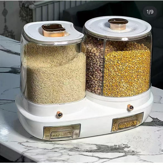 Rotatable grain storage box