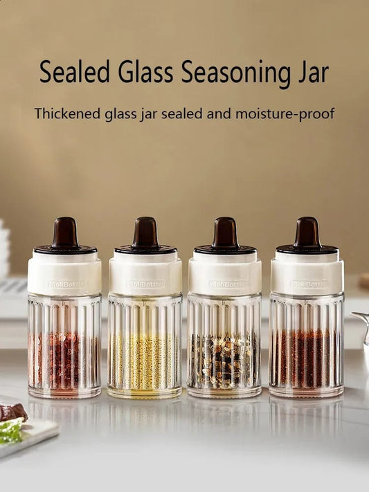 Stripped Seasoning Glass Jars