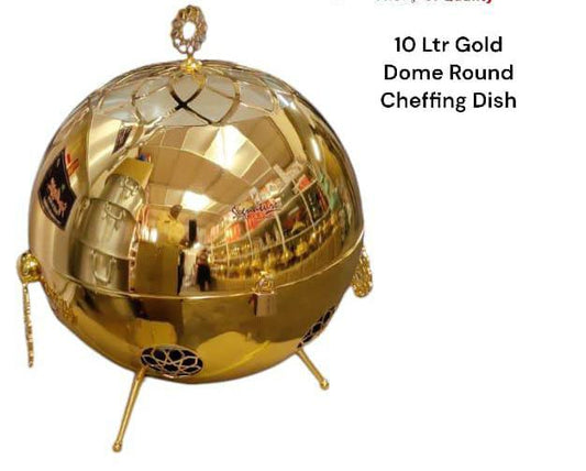 Classy gold round chaffing dish