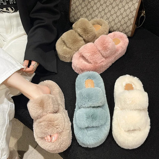 Fluffy Platform Sandals