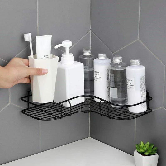 Metallic corner triangular bathroom/kitchen organizer