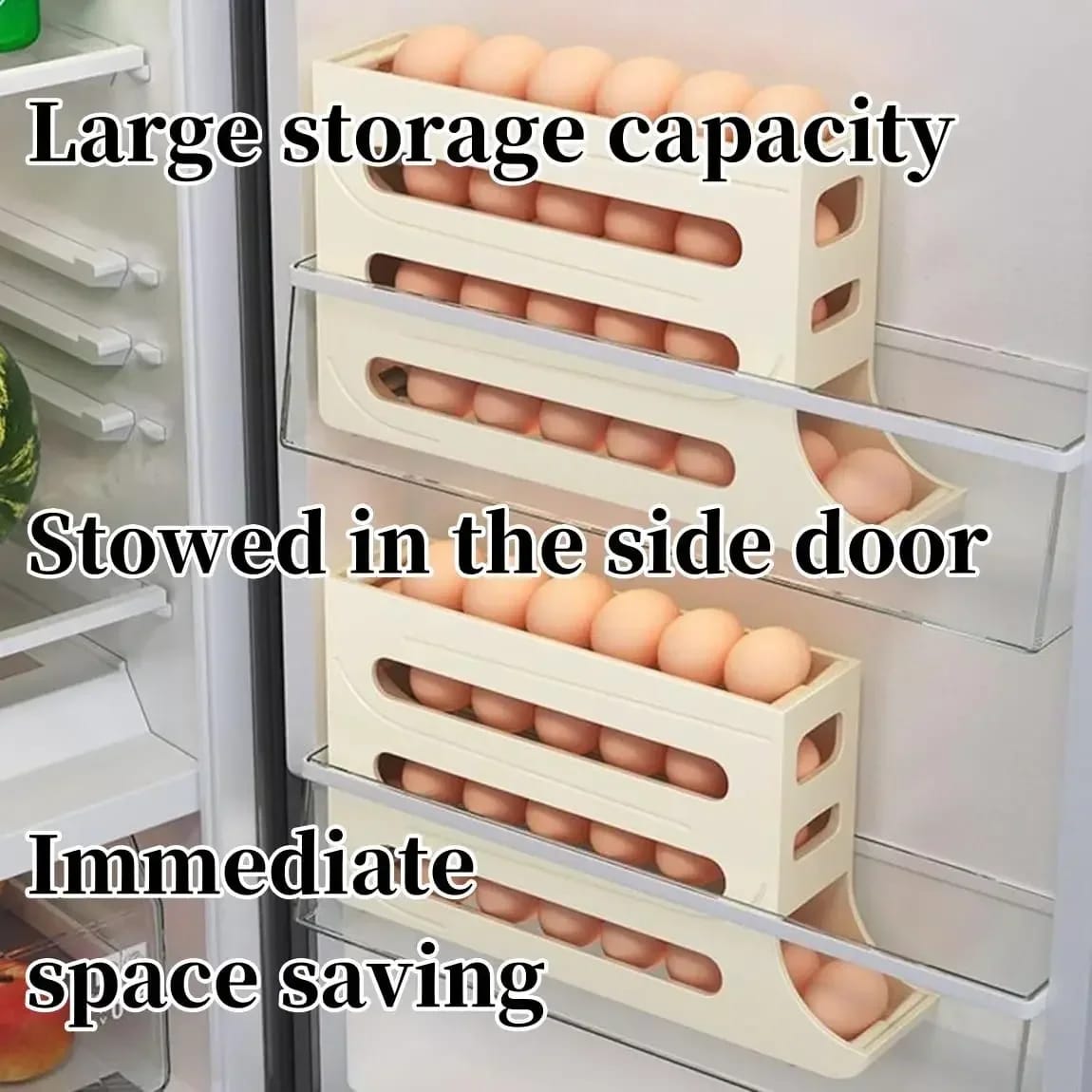 4 layer rolling egg holder/dispenser