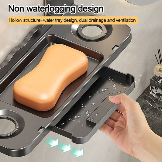 Wall mounted punch free soap holder/ghower gel rack