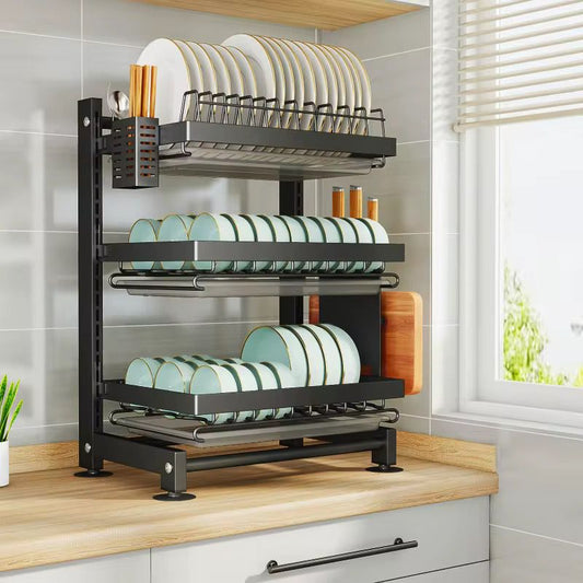 3 Tier Dish Drying Rack with Drainboard