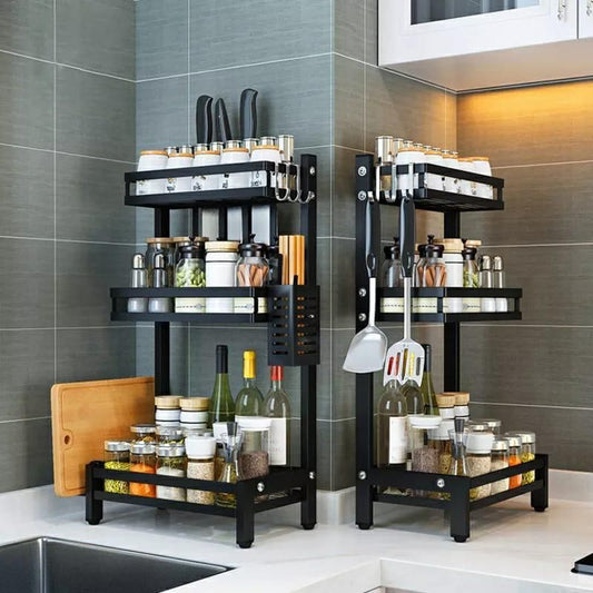3-tier multifunctional spices storage rack