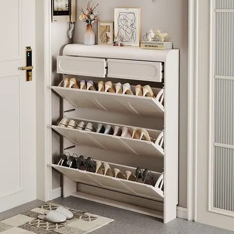 Ultra -Slim Bucket Flip Shoe Cabinet