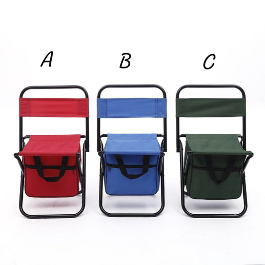 Foldable camping chair with storage pouch