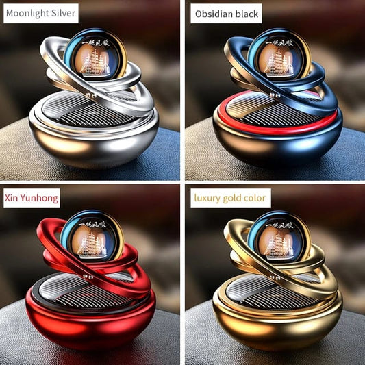 Solar Car Interior Dashboard Air Freshener Rotating Aromatherapy