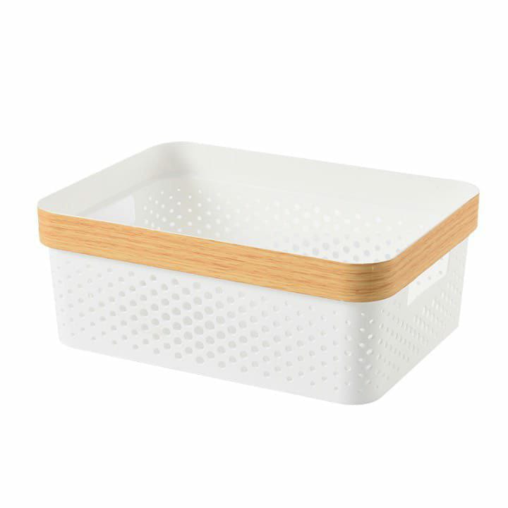 3pcs set nordic multipurpose storage baskets with goldish lining