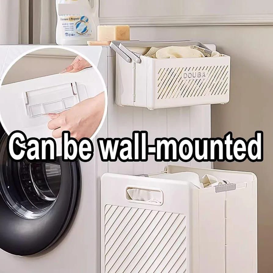 2pcs Set Foldable Laundry Hamper Basket with Wheels