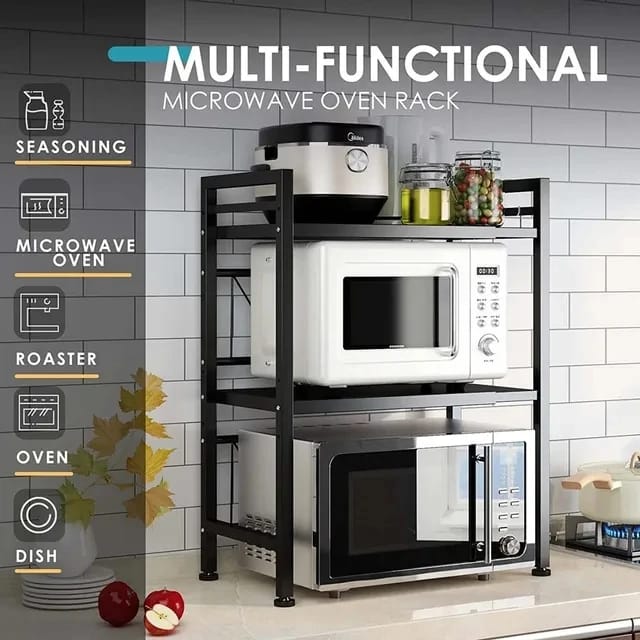 2 Tier Heavy Duty Telescopic Adjustable Microwave Stand