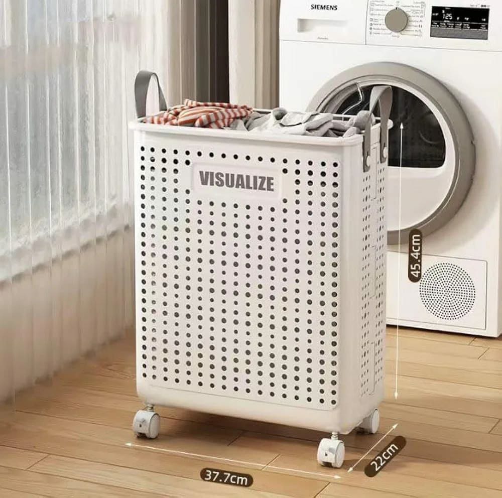 Foldable Multipurpose Hamper Basket With Wheels