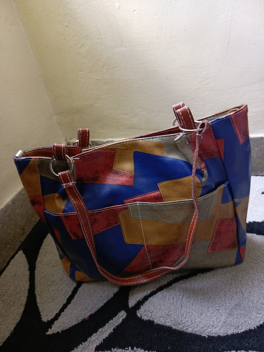 Geometry pattern solid colour underarm shoulder bags