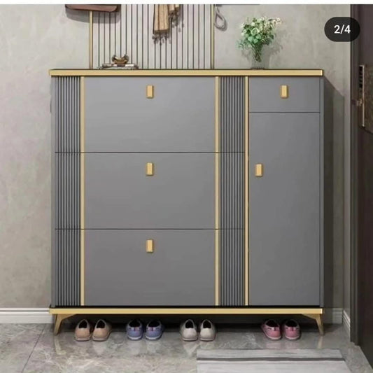 Grey Flipping Bucket Shoe Rack