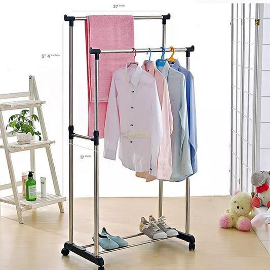 Multi-functional clothes rack with wheels