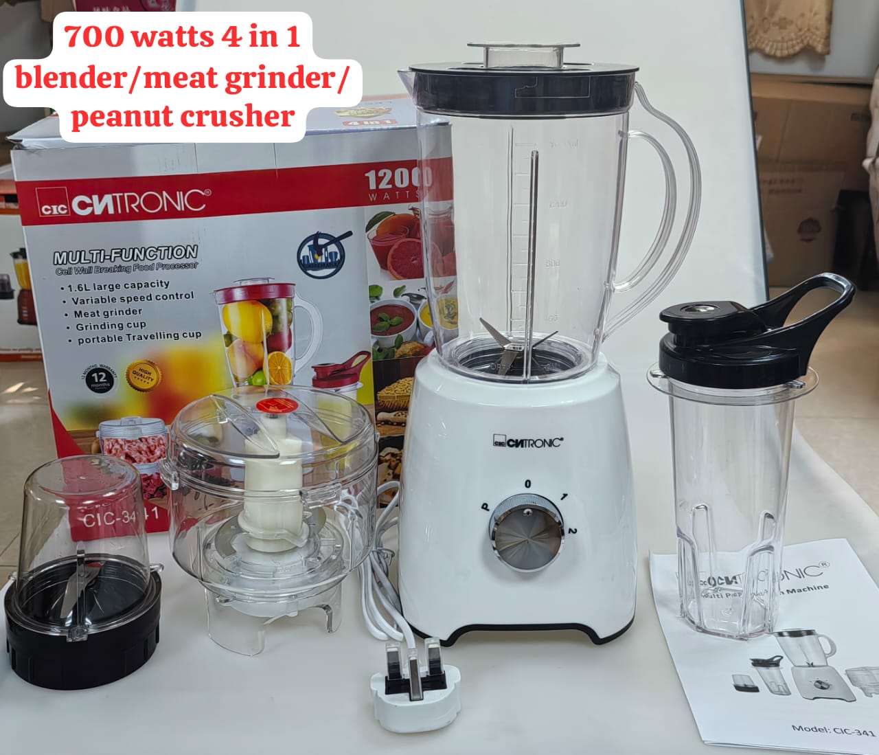 4 in 1 blender/meat grinder with smoothie cup