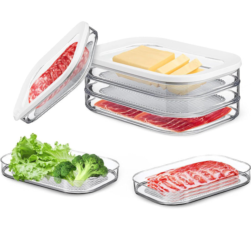 3 in 1 stackable meat and cheese container
