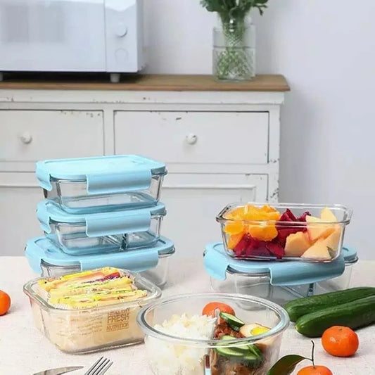 3pcs Set Borosilicate Glass Food Storage Containers with Lids