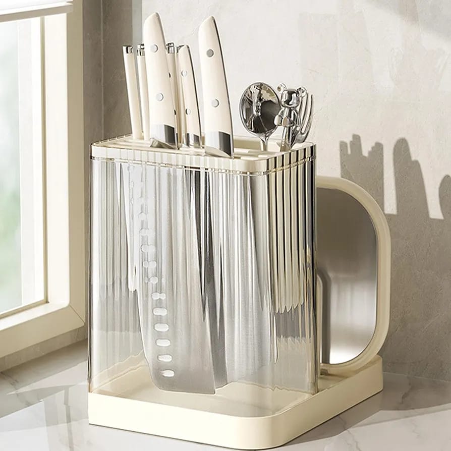 Multifunctional cutlery organizer with chopping board holder and knife organizer