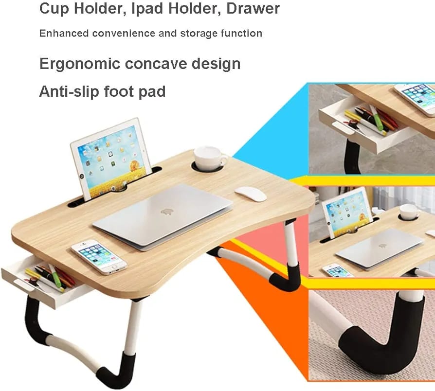 Portable and foldable breakfast/work desk