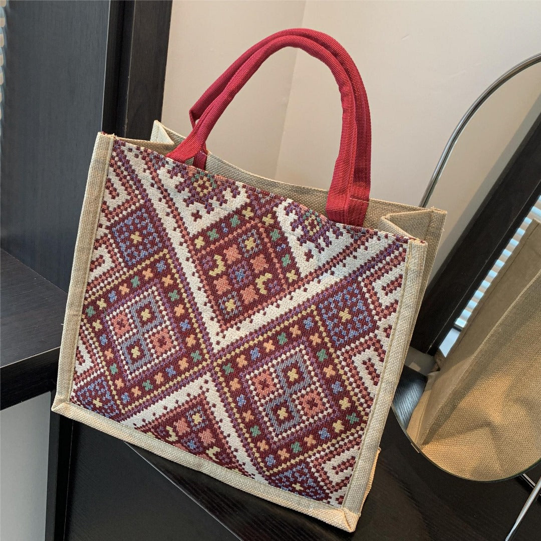 Geometric Print Pattern Tote Bag