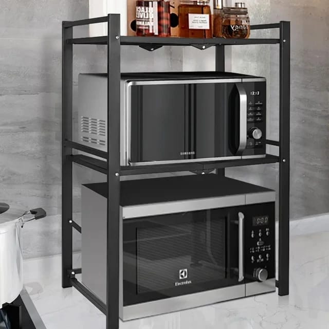 2 Tier Heavy Duty Telescopic Adjustable Microwave Stand