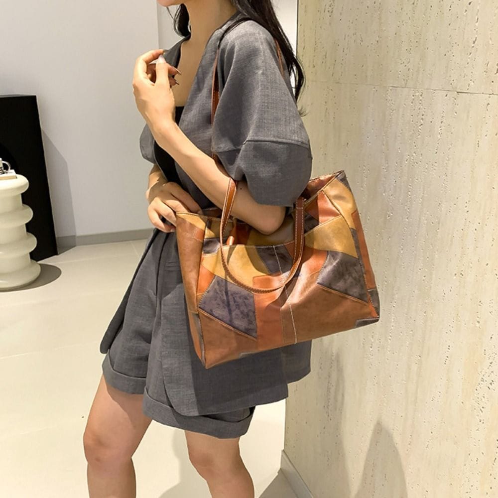 Geometry pattern solid colour underarm shoulder bags