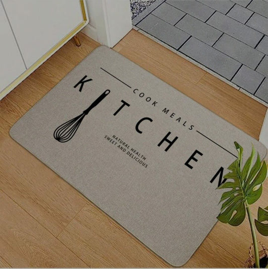 Rubber bottom kitchen mat
