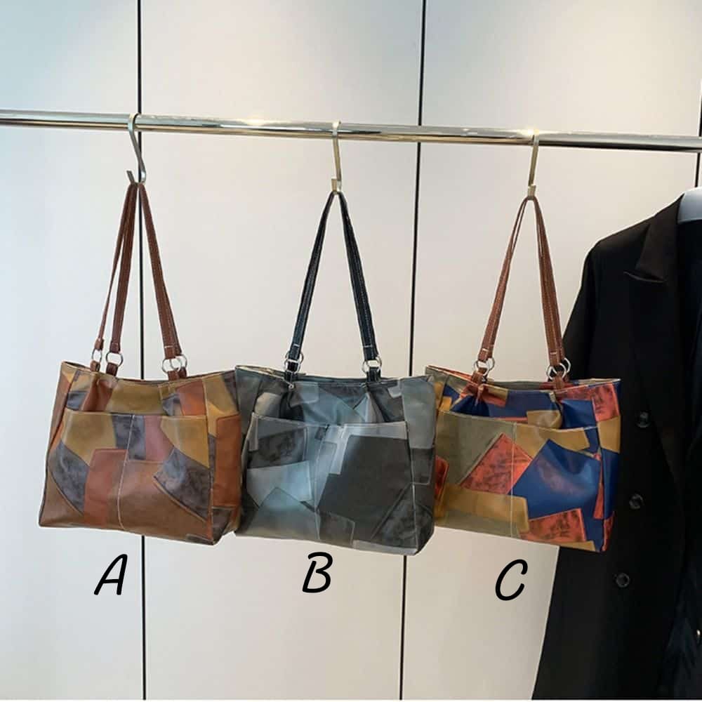 Geometry pattern solid colour underarm shoulder bags