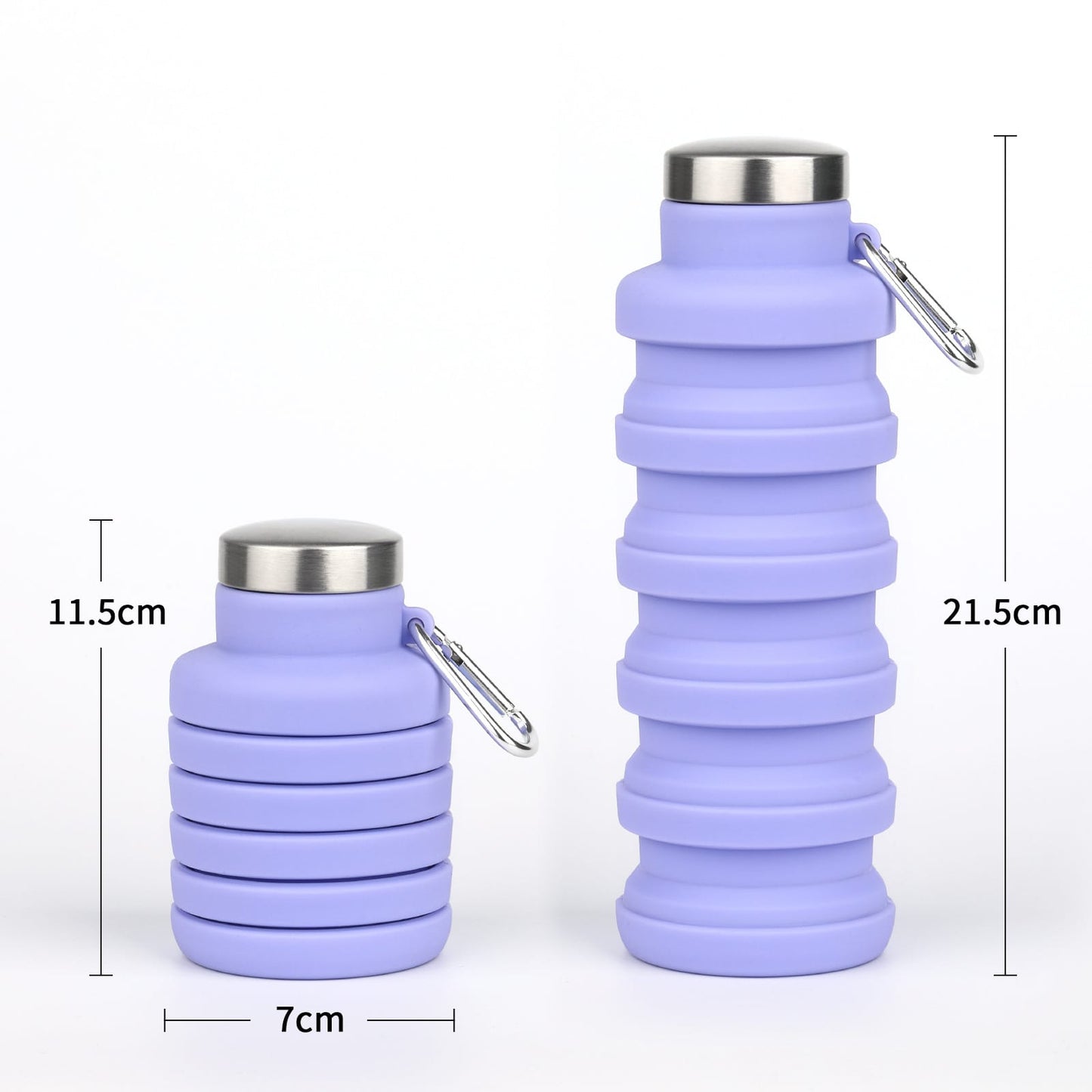 Foldable silicone water bottles