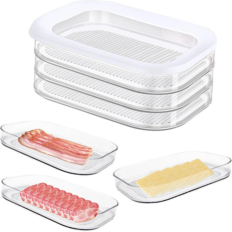 3 in 1 stackable meat and cheese container