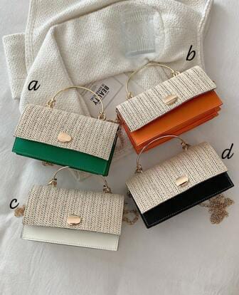 Straw plaited crossbody bag