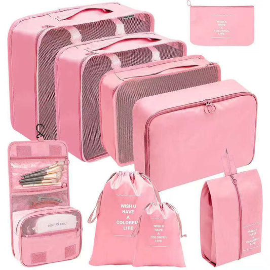 9pcs Luggage Travel Organizers For Suitcase With Toiletry Case