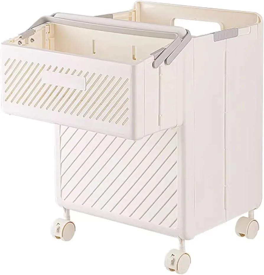 2pcs Set Foldable Laundry Hamper Basket with Wheels