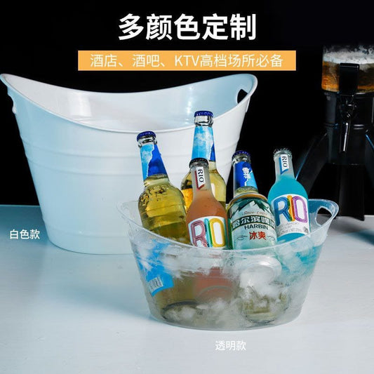 Large capacity white ice bucket