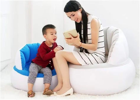 Inflatable Chair Pouf with Backrest