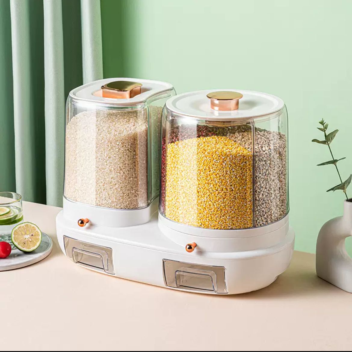 Rotatable grain storage box