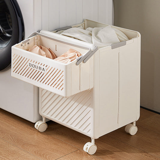 2pcs Set Foldable Laundry Hamper Basket with Wheels
