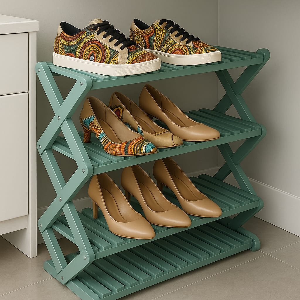 Foldable Bamboo Shoe Rack Stand