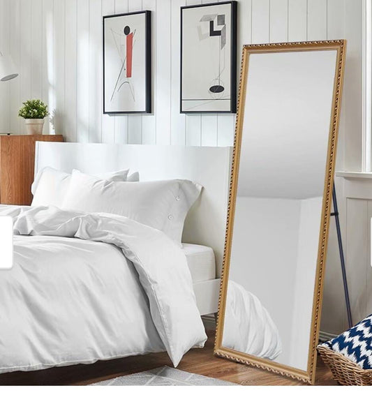 Golden frame full length mirror
