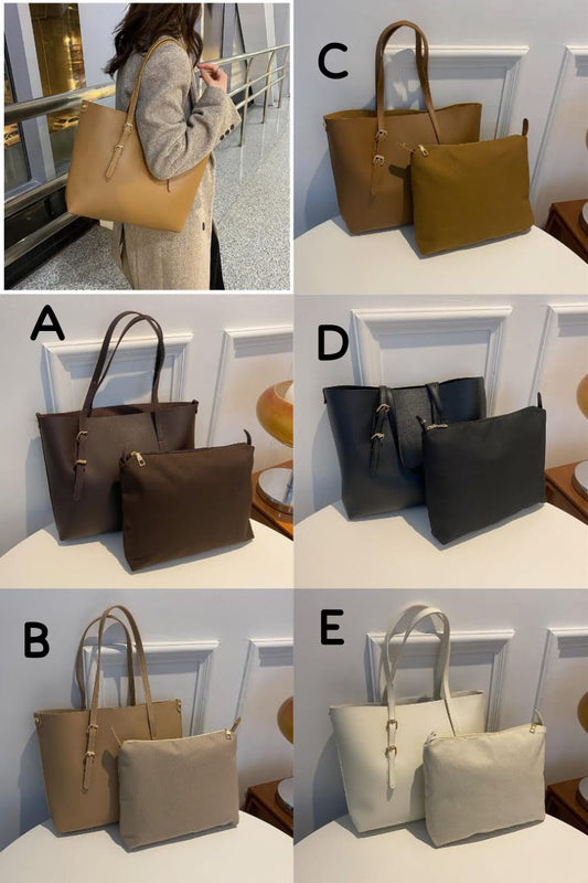 Minimalist tote with inside pouch