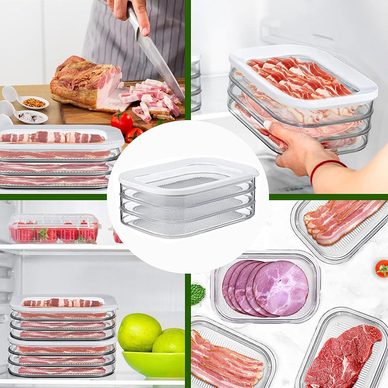 3 in 1 stackable meat and cheese container